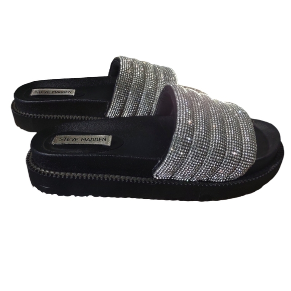 Steve Madden Shoes - Steve Madden Women's Platform Slides, Silver, Size 6